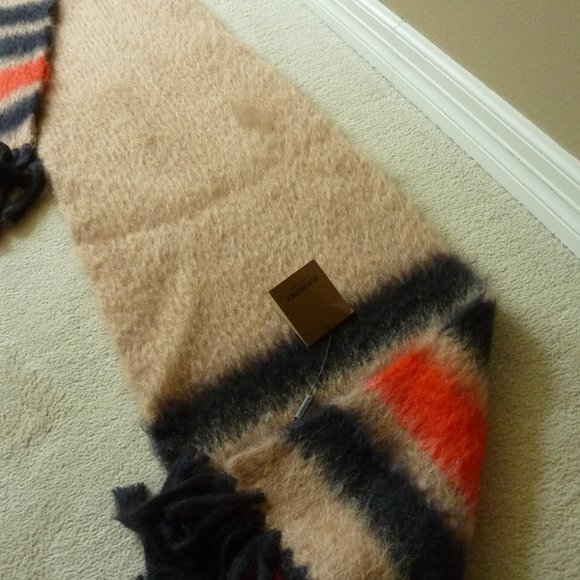 Burberry Ladies Silk/Mohair Blend Graphic Logo Stripe Scarf (NEW) - Picture 10 of 11